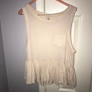 Pink Free People tank with distressed edges